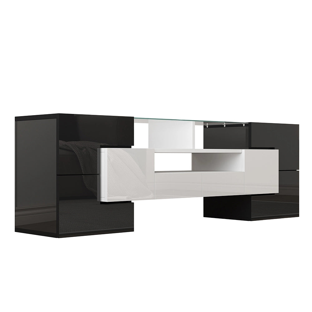 Mobile TV moderno - Xylo - 145cm vetro LED bianco