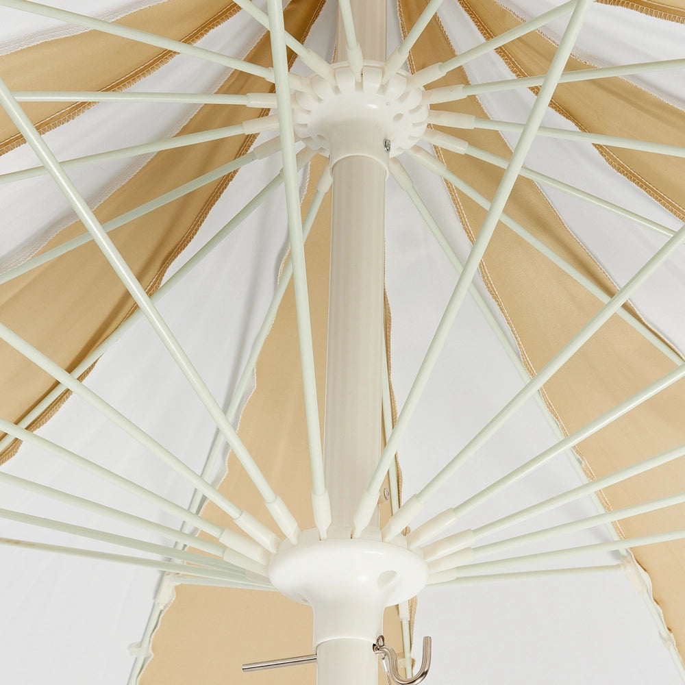 Ombrellone da giardino in tessuto poliestere blu con palo in alluminio beige e bianco ⌀ 245 cm Elegante e moderno