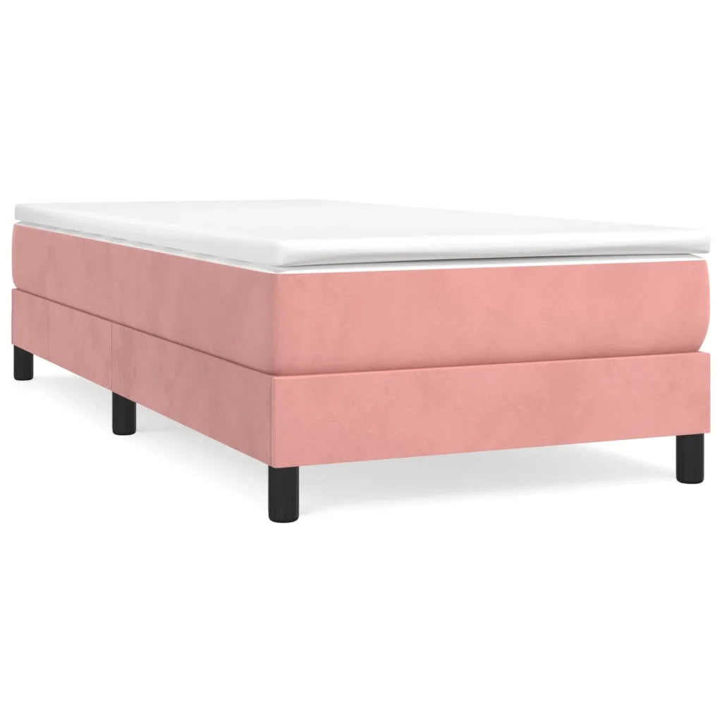 Struttura Letto a Rete a Molle Rosa 90x190 cm in Velluto 3120747