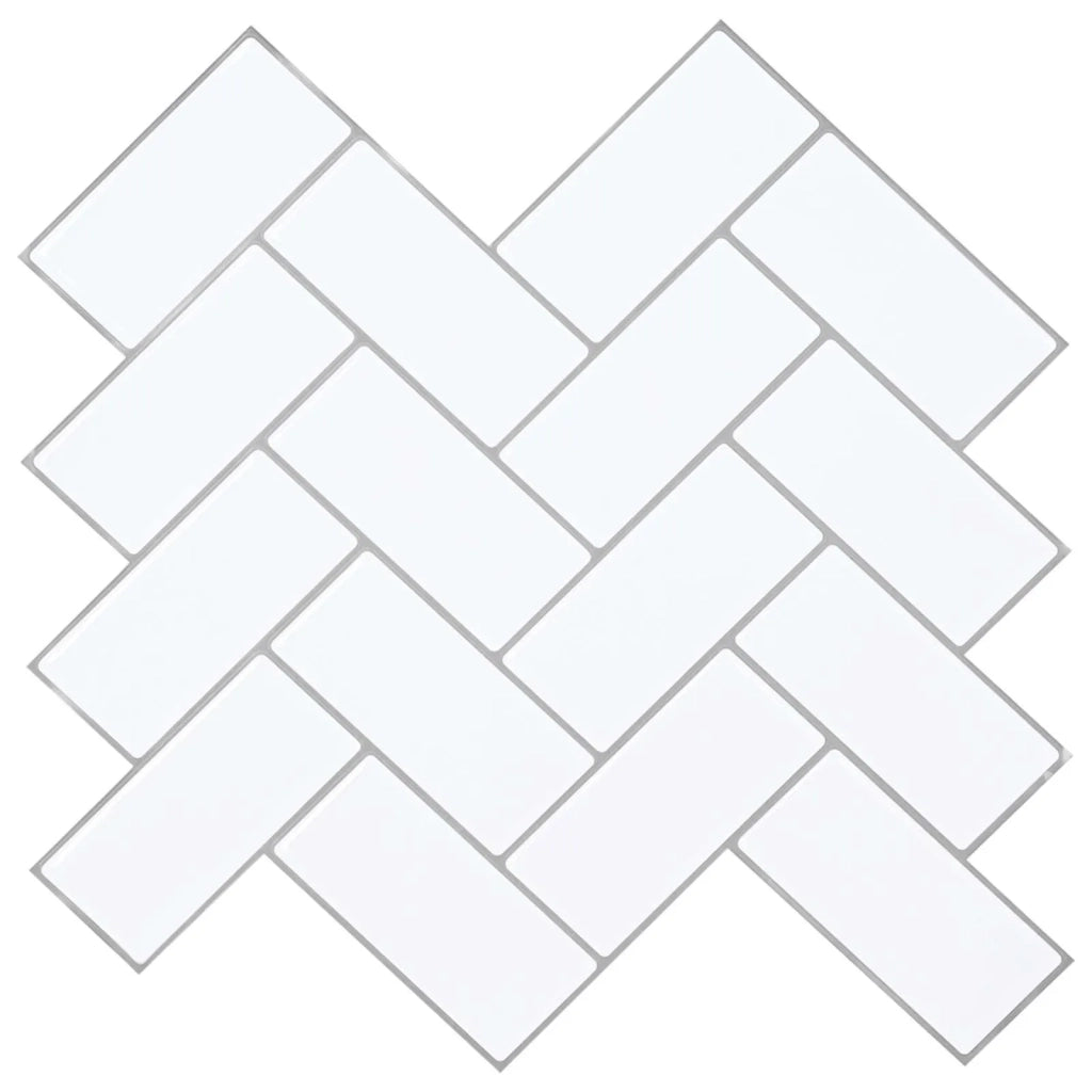 Piastrella a Spina di Pesce 50 pz Bianco e Grigio 30 x 30 cm CFW8943384