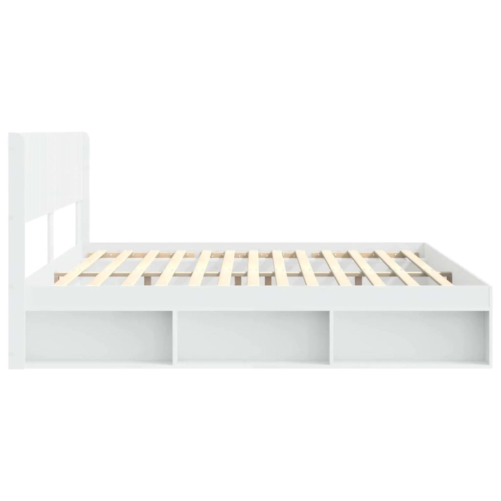 Struttura del letto con stoccaggio e testata Bianco 3414179