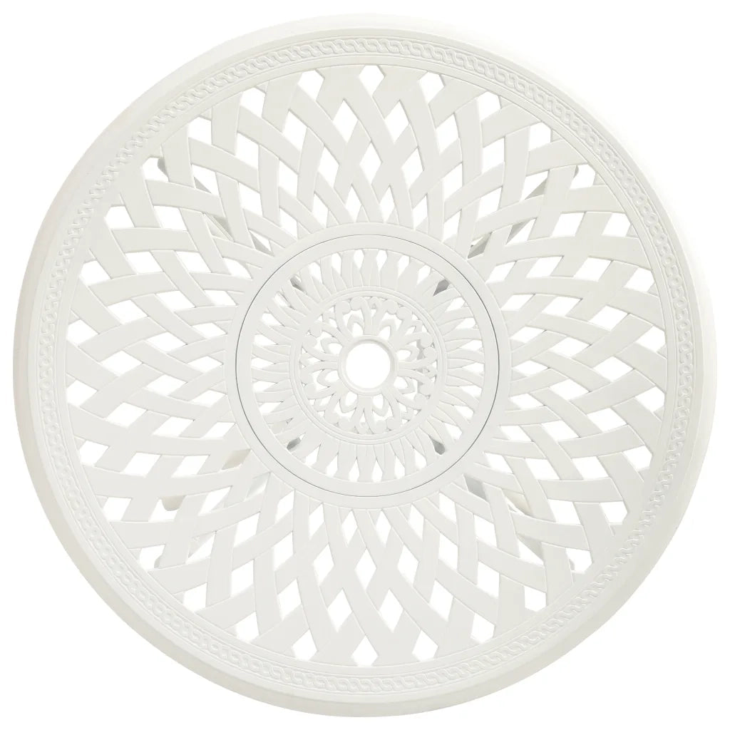 Tavolo da Giardino | Tavolino da esterno Bianco 78x78x72 cm in Alluminio Pressofuso