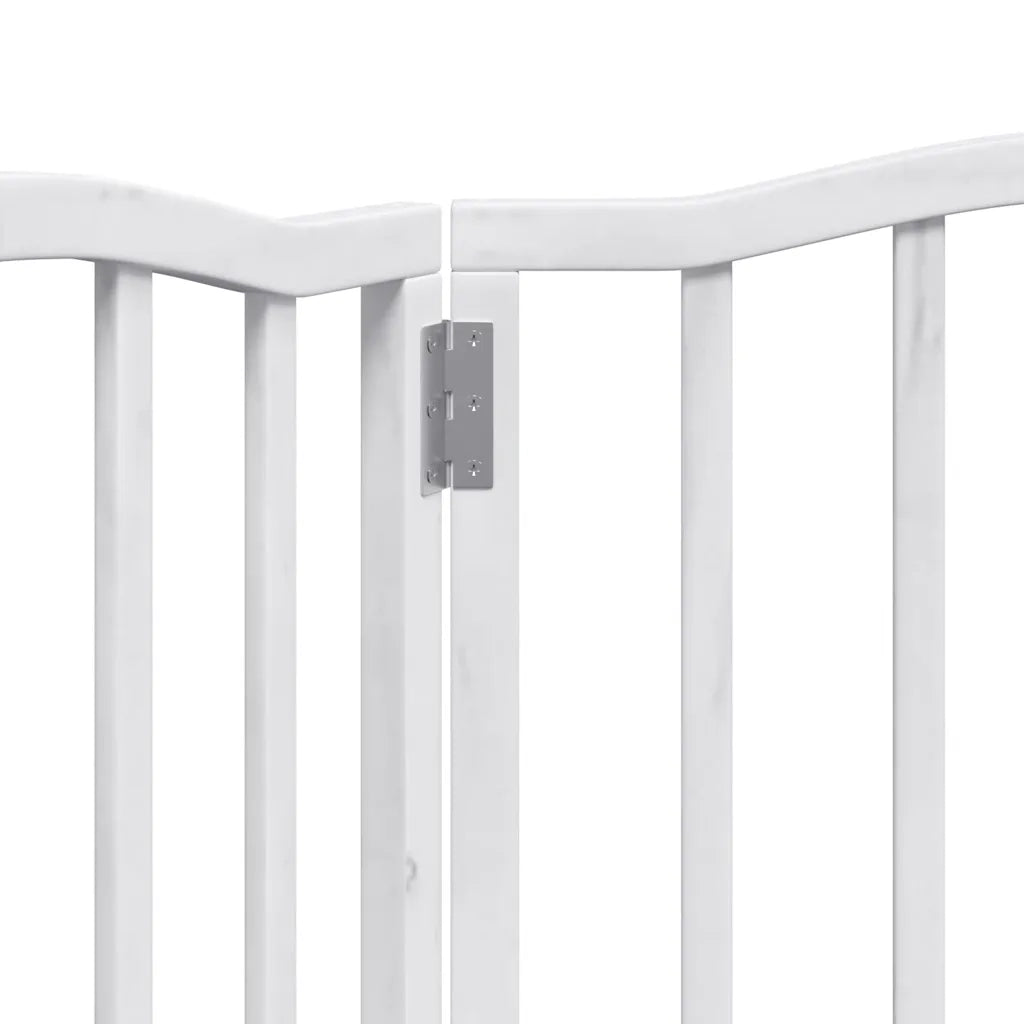 Cancello per Cani Pieghevole 3 Pannelli Bianco 150 cm Pioppo 352212