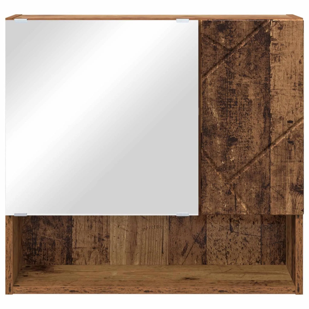 Mobiletto per specchio con porta Legno vecchio 59 x 17 x 55 cm 883372
