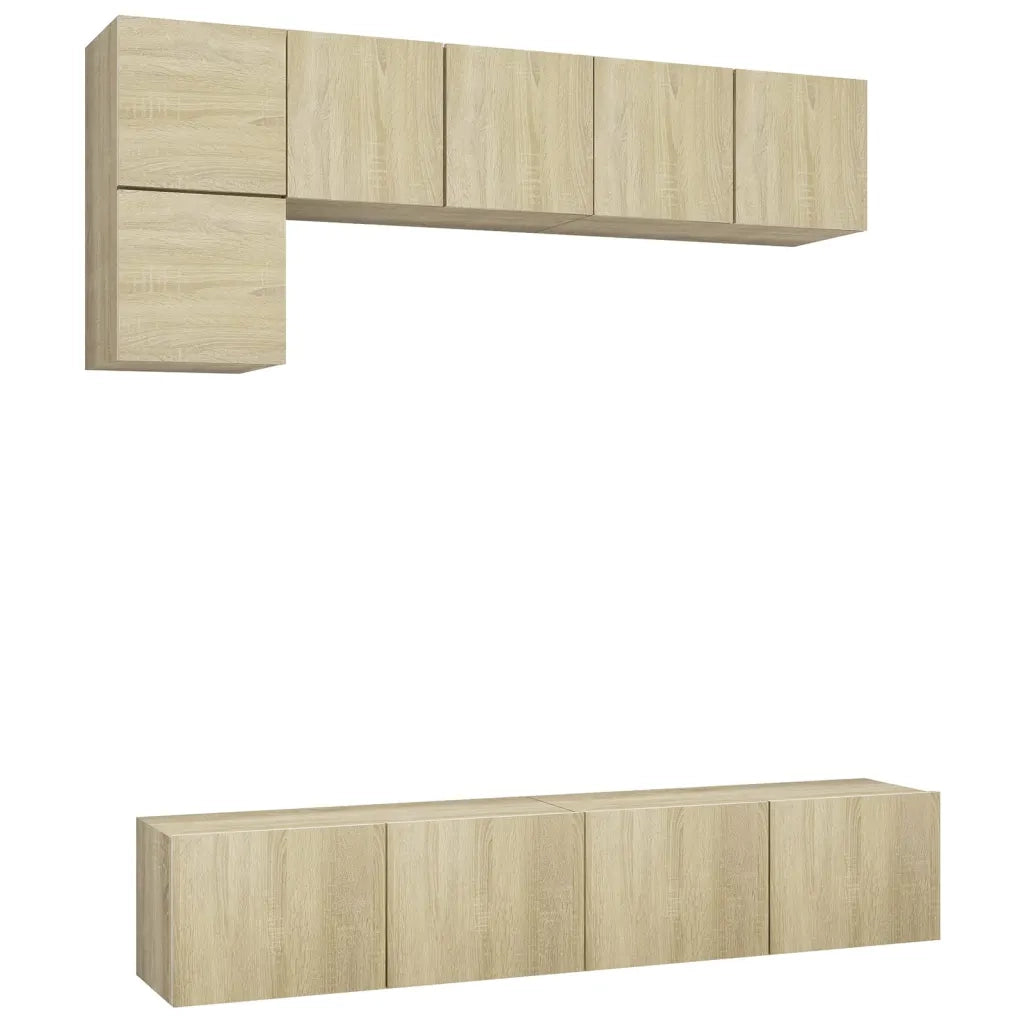 Set di Mobili TV 5 pz | Armadietto TV | Mobile Porta TV Rovere Sonoma in Legno Multistrato