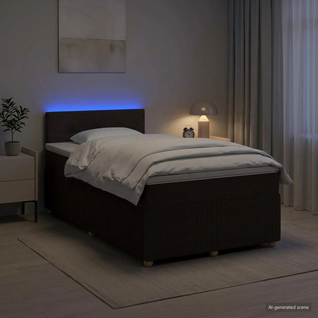 Letto box spring con materasso Marrone Scuro 120 x 200 cm 3452907