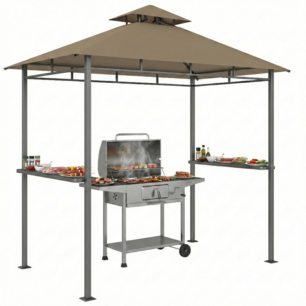 Gazebo Barbecue ¨C Minimal ¨C Marrone 245x146x255cm