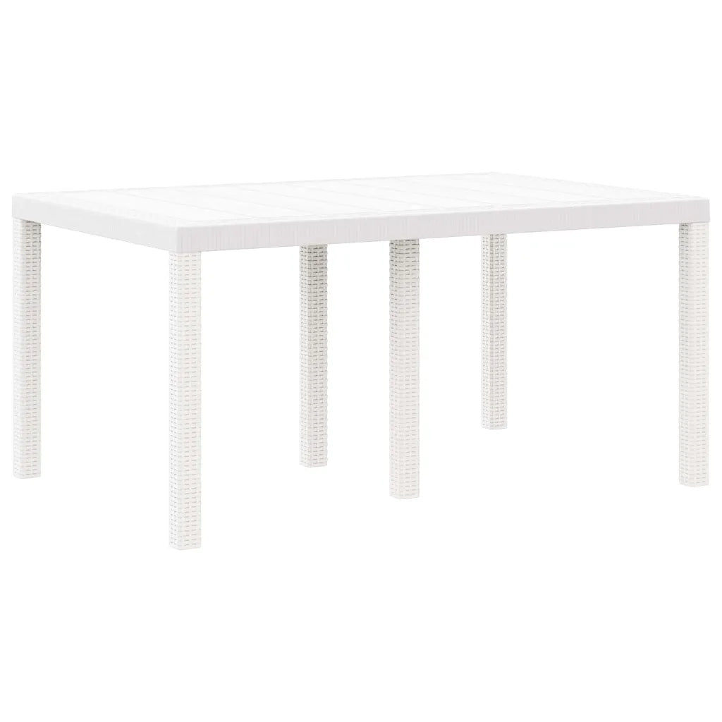 Set da Pranzo per Giardino 5 pcs Bianco Rattan Polt