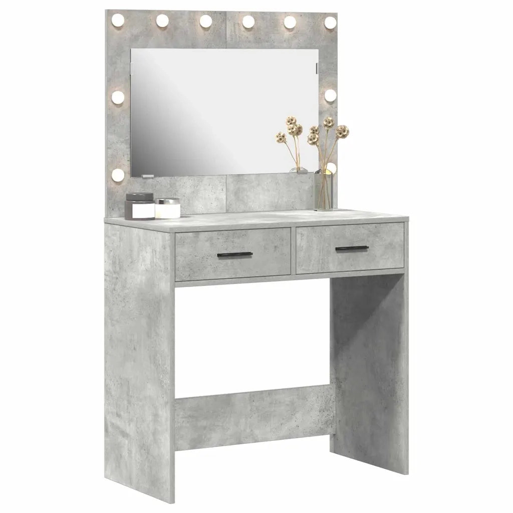 Tavolo da Trucco con cassetto Grigio cemento 78,5 x 41 x 135 cm