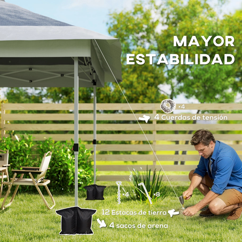 Gazebo Pieghevole ¨C Minimal ¨C Grigio 3.6x3.6 m