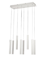 Lampada a sospensione Prado 8 luci Fabas Luce - LED 52 W dimmerabile - Bianco opaco Design lineare