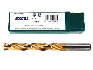 PUNTE HSS TITANIO- - ø mm.1,75 - 10 pezzi EXCEL