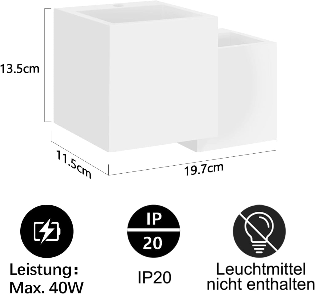 ZMH Applique G9 Lampada in gesso bianco per camera da letto corridoio scale