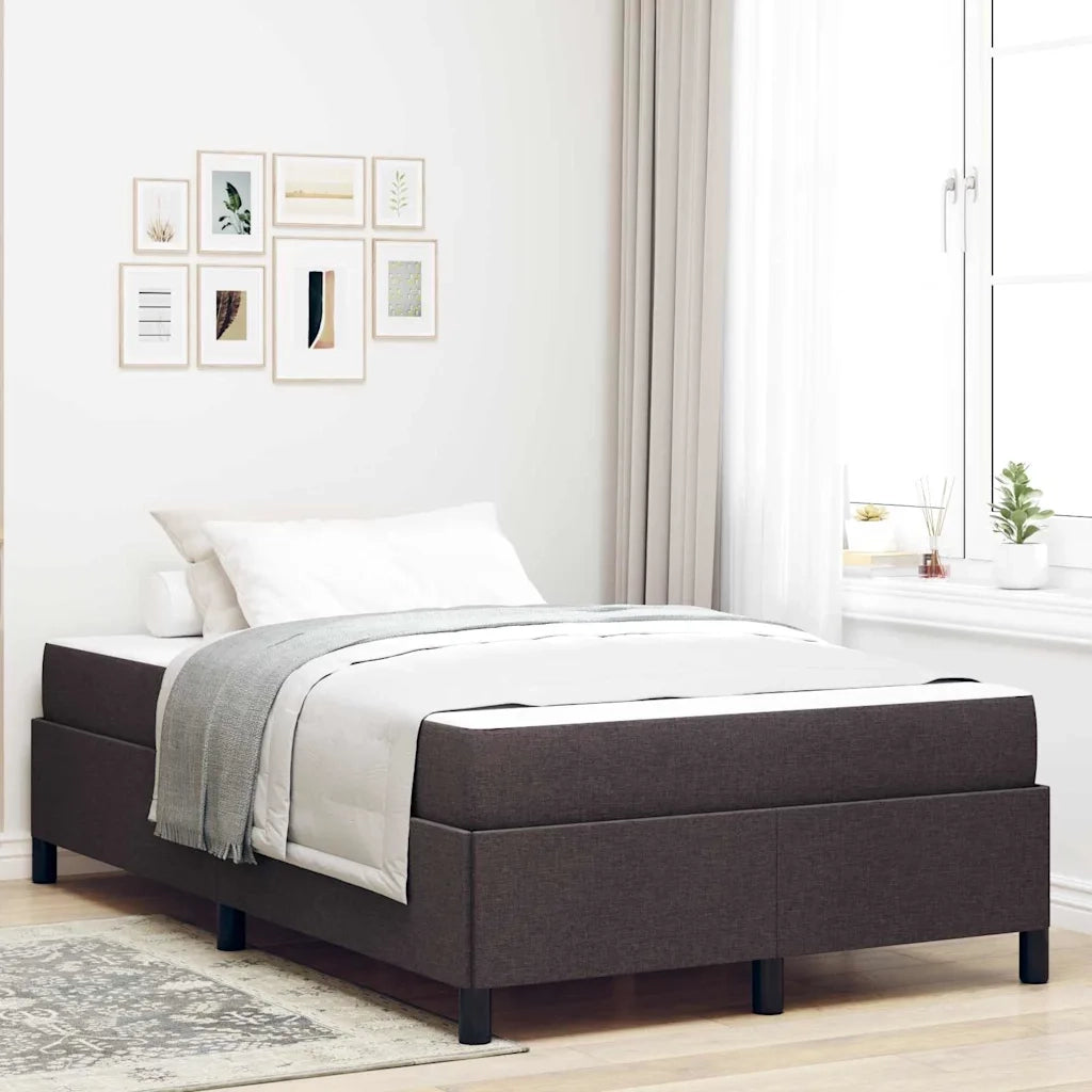 Letto a molle Marrone Scuro 120 x 200 cm Tessuto