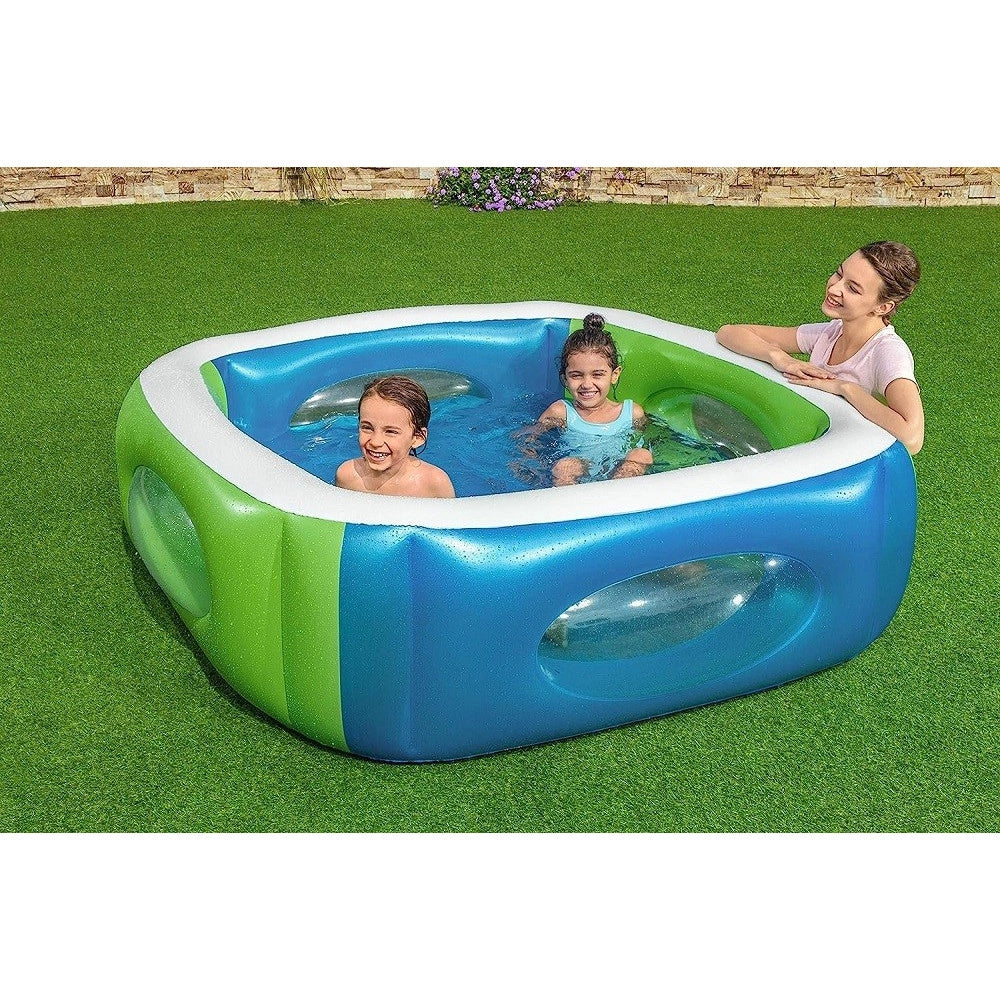 Trade Shop - Piscina Per Bambini Window Multi Color Con Oblo' 168x168x56 Cm Piscinetta 51132 -
