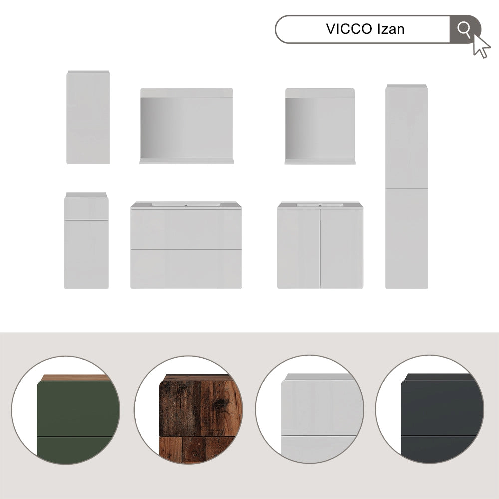 Vicco Set di mobili da bagno Bianco lucido 2 parti