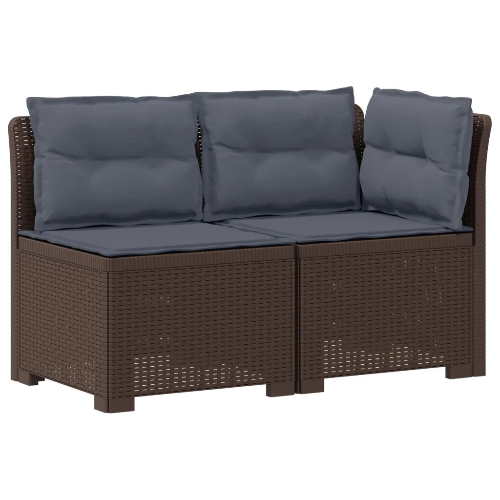Divano da esterno-Divano da Giardino a 2 Posti con Cuscini Aspetto Rattan PP 563331