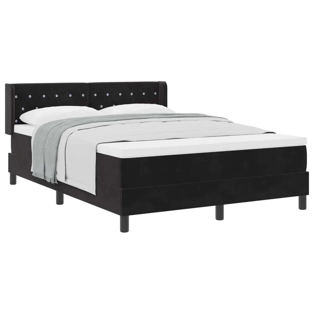 Letto a molle con materasso Nero 200 x 160 cm Poliestere 3341422