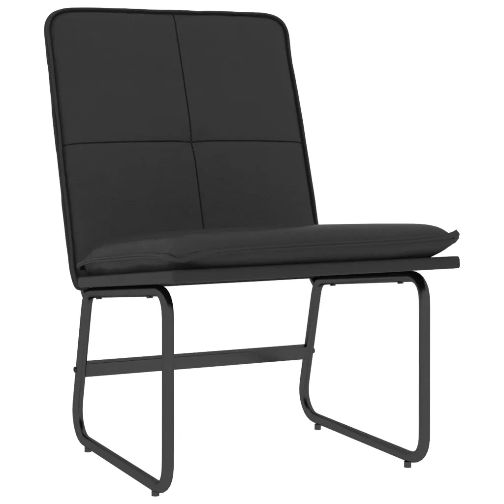 Poltrona | Sedia Lounge Nera 54x75x76 cm in Similpelle
