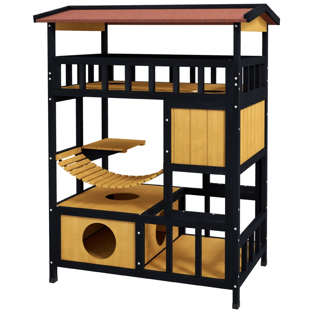 Casa per Gatti con Piattaforme e Ponte ¨C Xylo ¨C Legno, per 2 Gatti