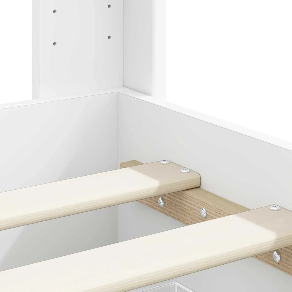 Struttura del letto con stoccaggio e testata Bianco 3414437