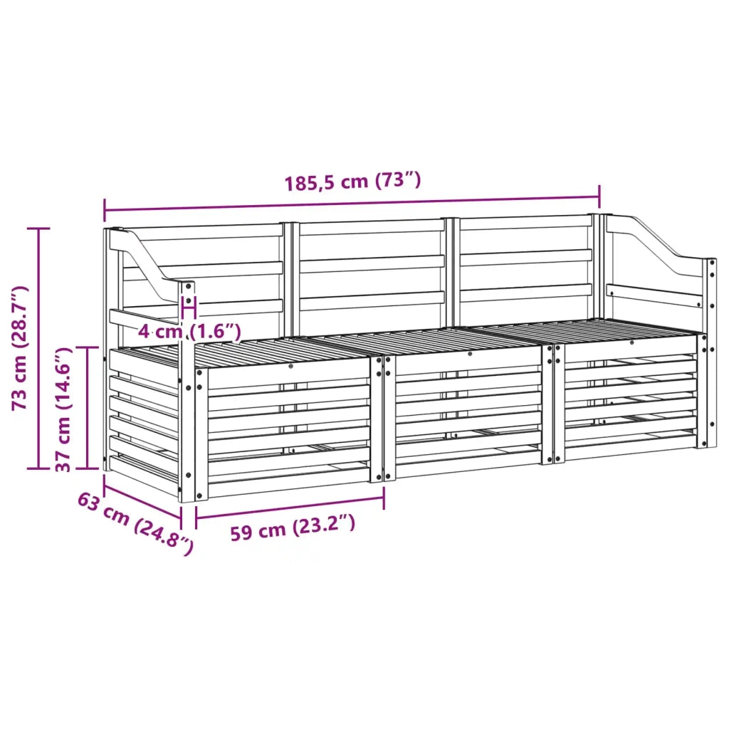 Set divani Legno di Acacia Massello 3391329