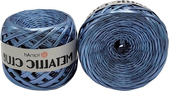 Gonna metallic a macramé a 180 g/m² - 2 pezzi - 110 m di lunghezza - gomma macramé - blu