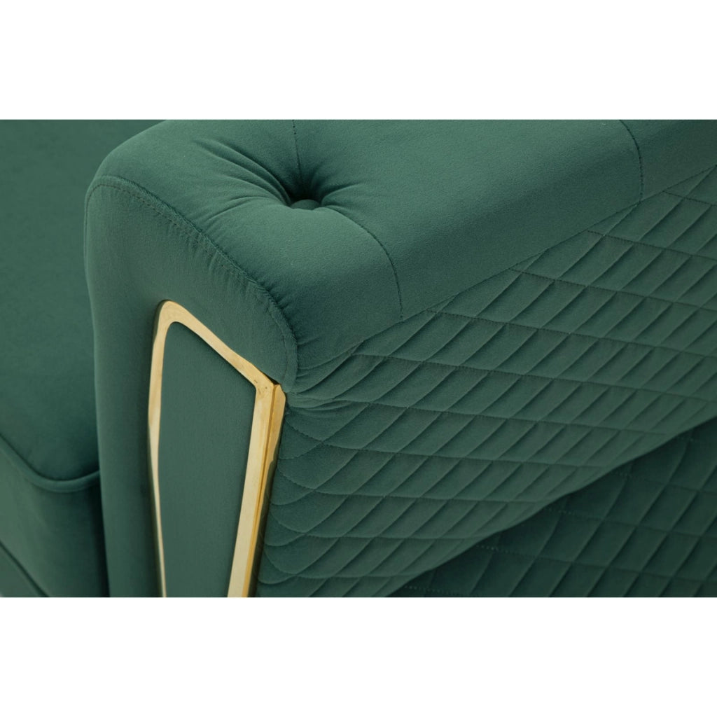 Divano VKH39, Verde, Legno, 162x83x76 cm
