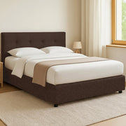 Luton, Letto Piazza e Mezza Sfoderabile Made in Italy, Marrone