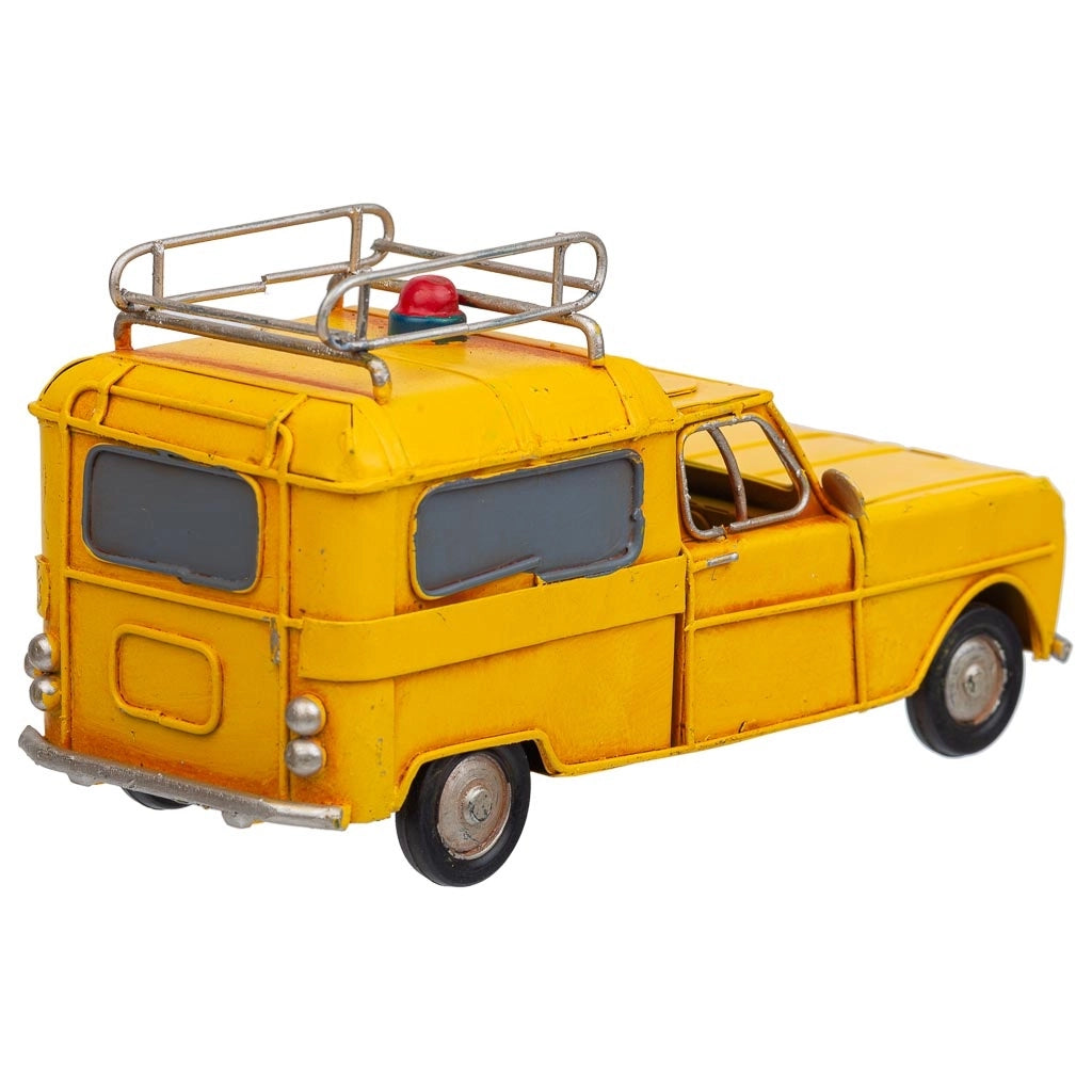 Auto in metallo giallo 17,5x7,5x9,5h