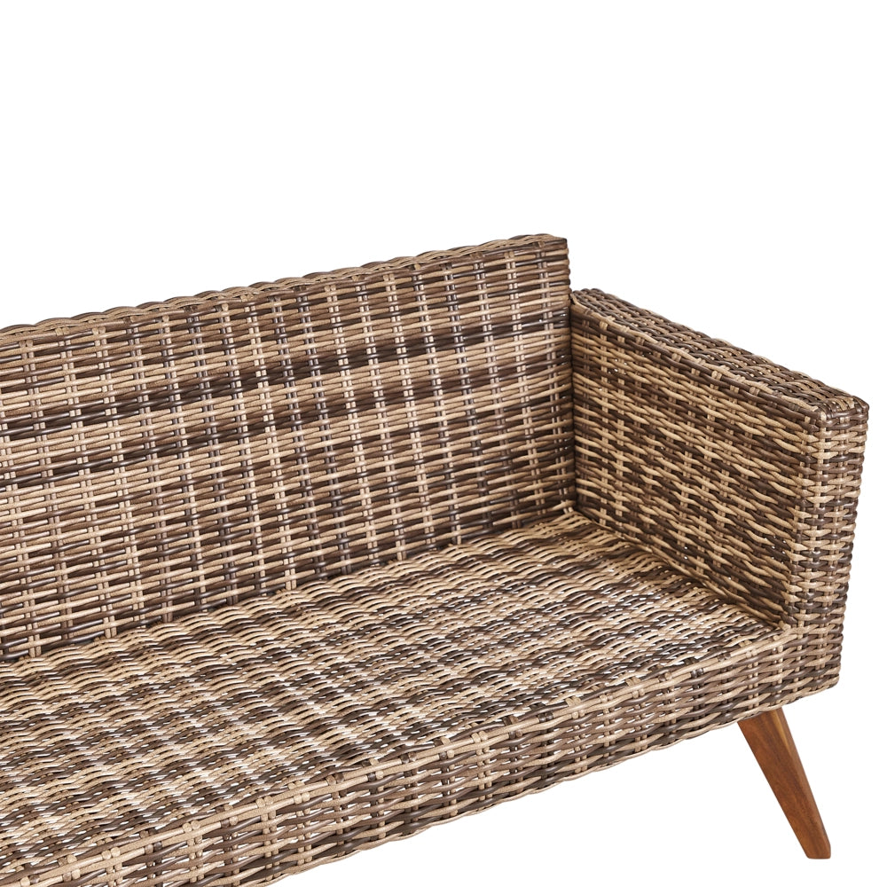 Set da giardino con divano e poltrone in rattan verde oliva esterno elegante