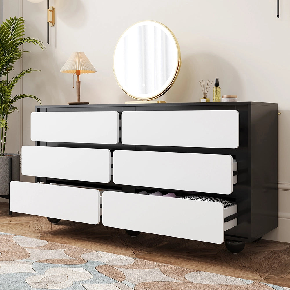 Com?? - Xylo - 140x38x74.5cm 6 cassetti moderna