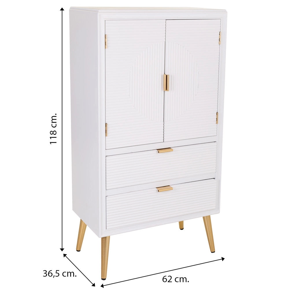 Armadio in legno bianco 62x36,5x118h
