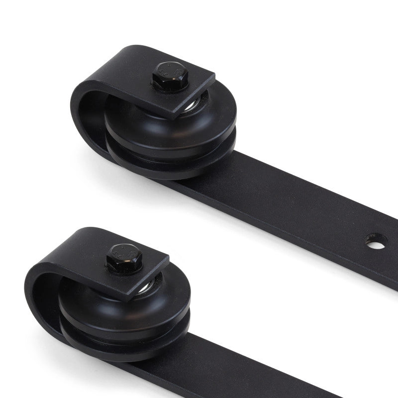 Kit di ferramentaper porta scorrevole appesa in legno Barn, con chiusura soft, pannelli non inclusi, Acciaio e Tecnopl..