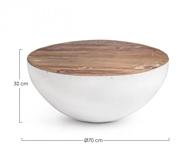 Tavolino Lancaster Bianco D70 in Legno Riciclato