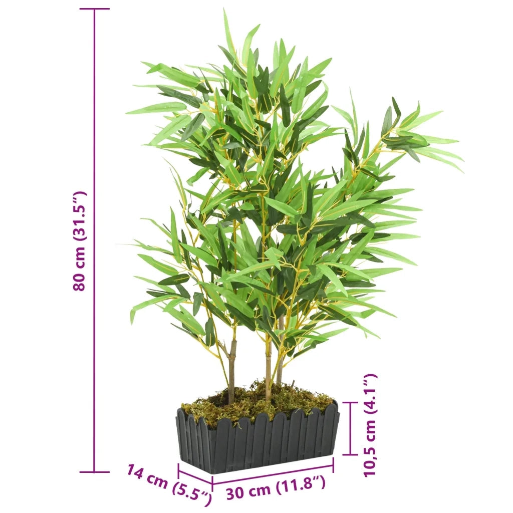 Albero Bambù Artificiale 500 Foglie 80 cm Verde 358988