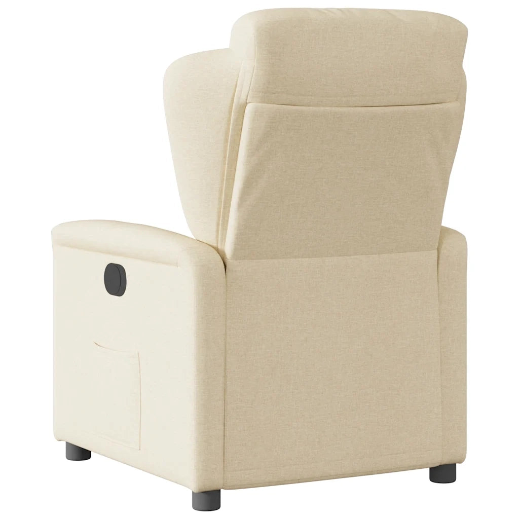 Poltrona | Sedia Relax Reclinabile in Tessuto Crema