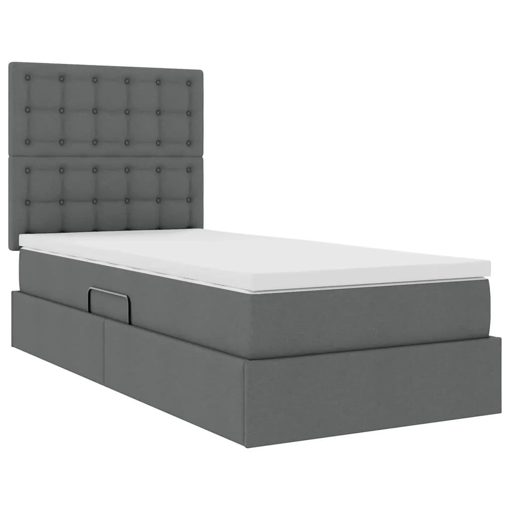 Letto con contenitore e materasso Grigio scuro 100 x 200 cm 3371887