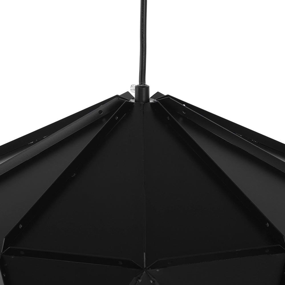 Lampada a Sospensione in Metallo Nero Forma Geometrica 1 Luce Moderna