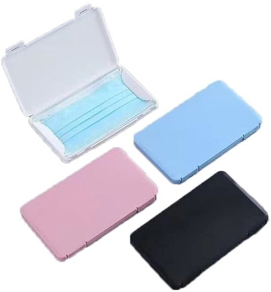 Contenitore di conservazione 4 pezzi - Borsa da trasportare - Leggero - Impermeabile - Resistente all'umidità - Per mascherine da viso - 19 x 11 x 1,5 cm - Borsa di conservazione