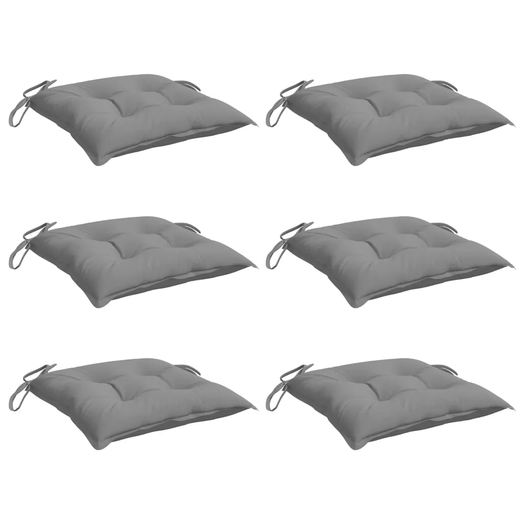 Cuscini per Sedia 6 pz | Cuscini per sedie Grigi 50x50x7 cm Tessuto Oxford