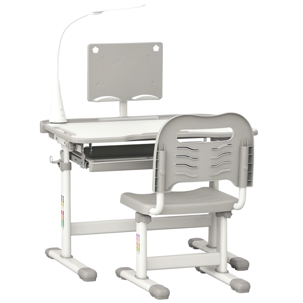 Sedia e Scrivania Regolabile per Bambini ¨C zephmum ¨C Grigio
