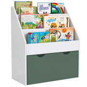 Libreria bambini con cassetto e 3 ripiani ¨C Minimal ¨C verde 62.5x30x70 cm