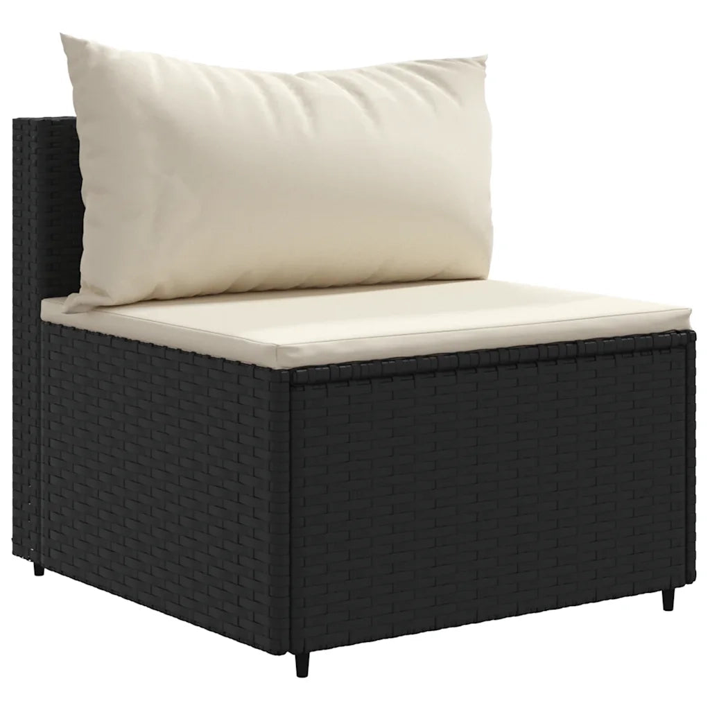 Set Mobili da Giardino con Cuscini 8 pz Nero in Polyrattan 3308232