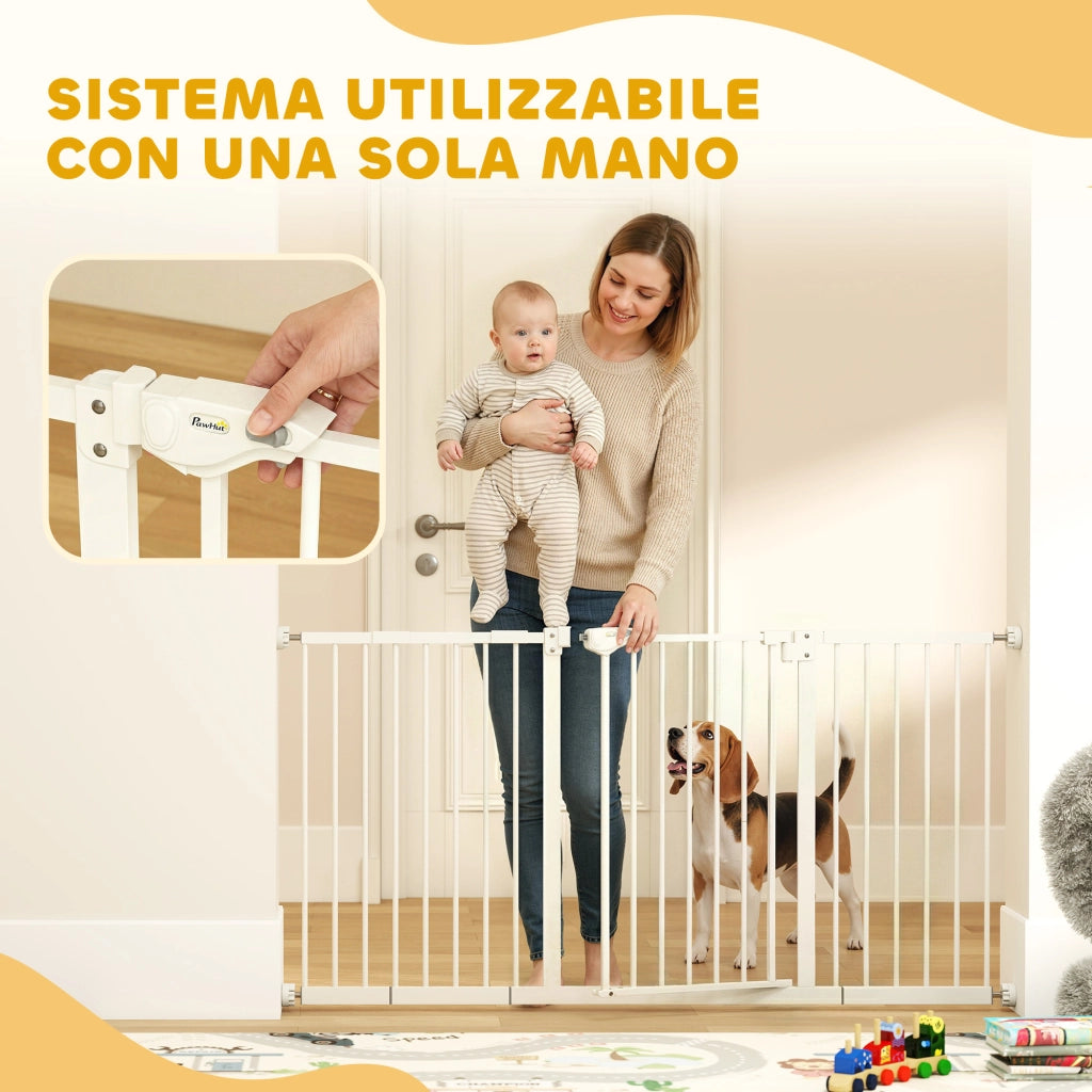 Cancelletto di Sicurezza per Cani Estensibile ¨C Xylo ¨C 74-148 cm Bianco