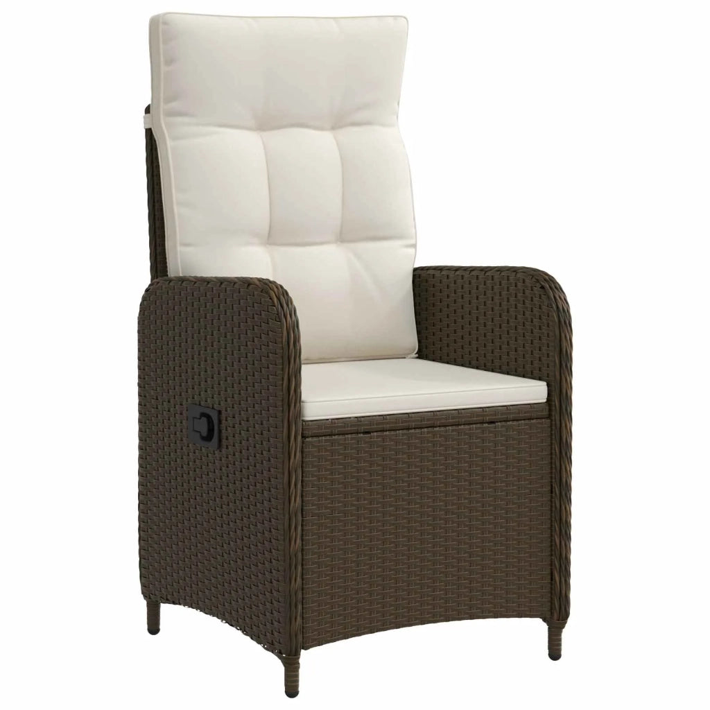 Set da pranzo per esterni 5 pz Marrone e Bianco Crema 3422314