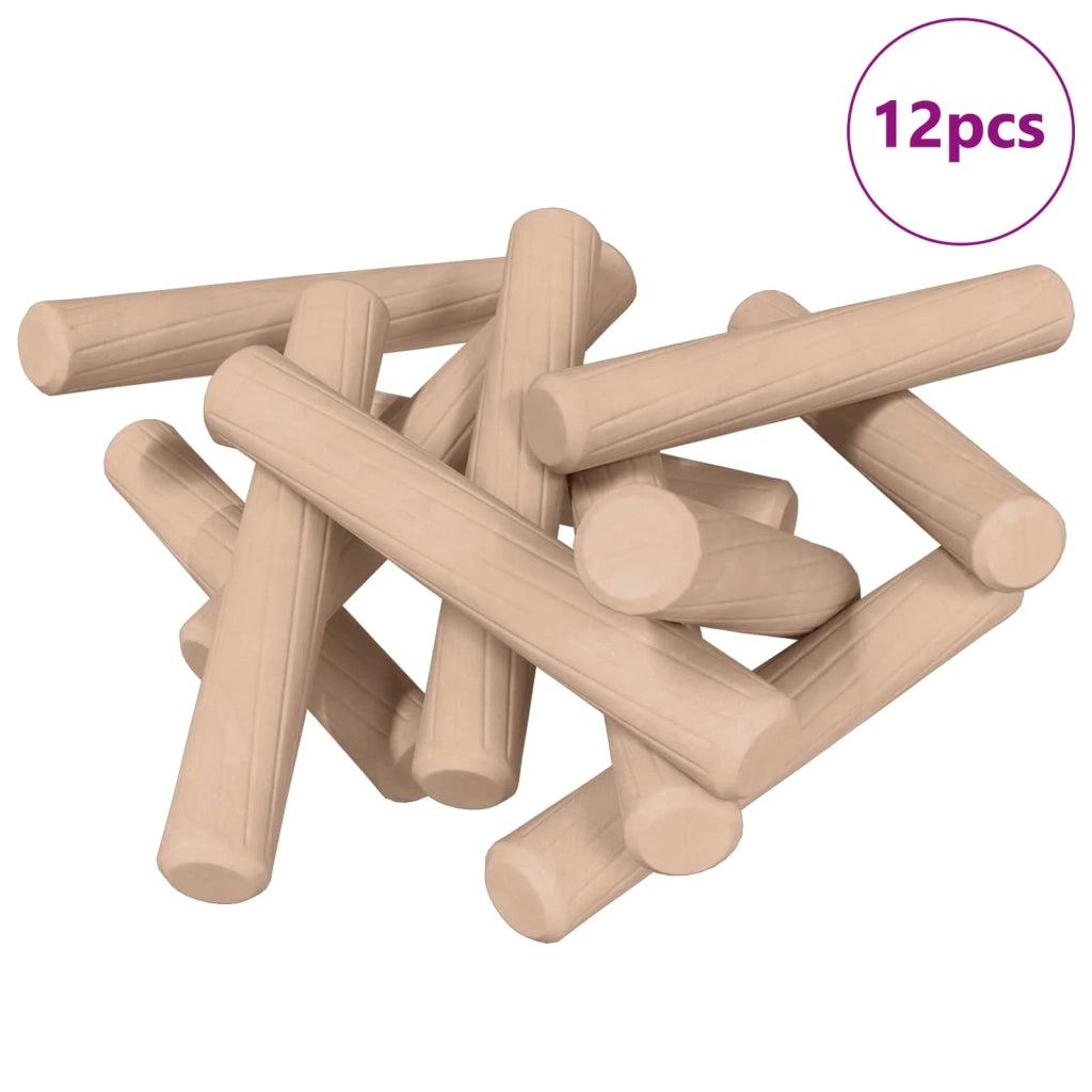 Dowel in legno 12 pz Marrone ?6 x 40 mm Legno massello CFW3595675