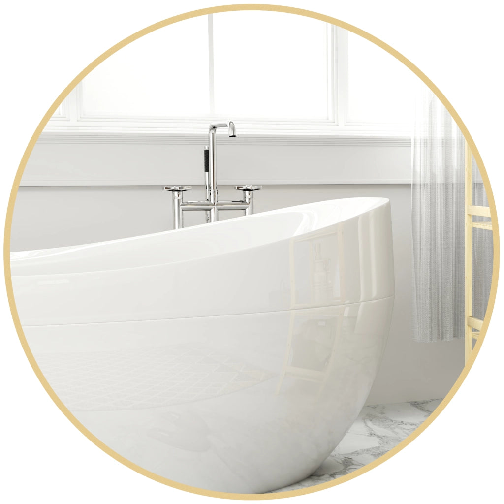 Specchio Bagno Rotondo con Cornice Oro ¨C zephmum ¨C 70x70 cm
