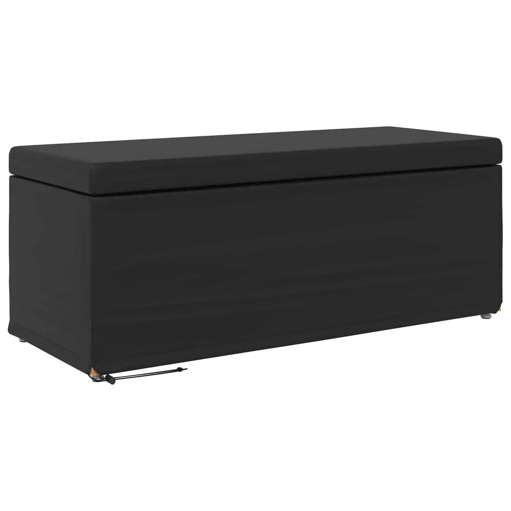 Pouf Nero Pelle Sintetica e Legno Ingegnerizzato 876801