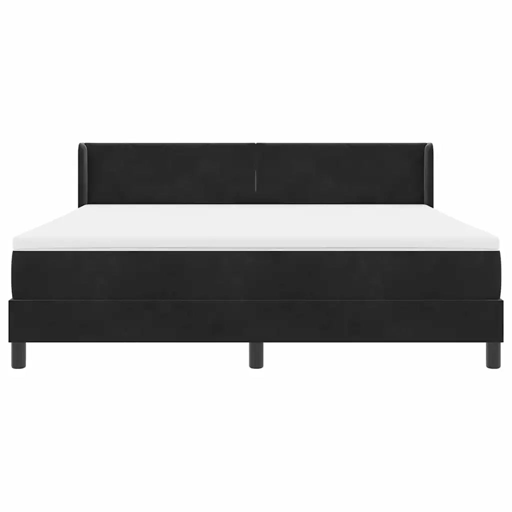 Letto a molle con materasso Nero 200 x 180 cm Poliestere
